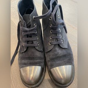 Authentic Chanel black suede boots size: 39